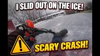 Took the pit bike out in the SNOW!!| POV Riding in the Snow| The ice might be slippery?!?!