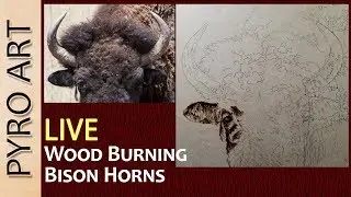 Pyrography: LIVE Wood Burning Bison Horns + Chartpak Winner Announced ☆