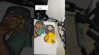 DRAWING JCOLE INTO A CARTOON CHARACTER!! #jcole #art #artist #sketch #sketching #viral