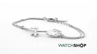 Disney Couture Ladies' Silver Plated Beauty & the Beast Enchanted Rose Bracelet (DSBR329)