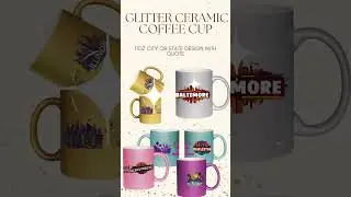 City or State Design Glitter ceramic mug #coffeemugs #cups #glittermugs #printzonn #giftideas