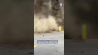 Rockslide smashes into a Tennessee parking lot | #shorts #rockslide #tennessee