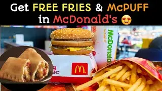 McDonald's free fries +  McPuff🍟 #shorts #mcdonalds #burger