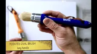 Pointed Oval Brush with long handle only at URartStudio.com