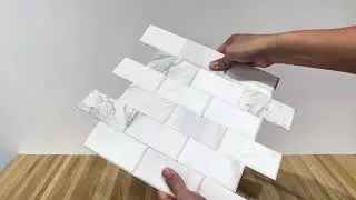 Subway Carrara White Natural Marble Peel and Stick Self Adhesive Backsplash Tile by Inno Stickers