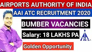 💥AAI ATC RECRUITMENT 2020: Official notification | Salary 18 Lakhs | Bumper Vacancies 368| Selection