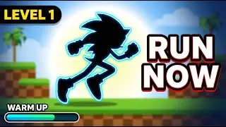 SONIC RUN 🦔 Immersive Interactive Warm Up | Green Hill Zone Run | Game Level