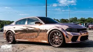 Scatpack wrapped in Chrome Rose Gold on Artis Wheels