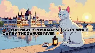 🌉🐾 Lofi Nights in Budapest | Cozy White Cat by the Danube River ✨☕