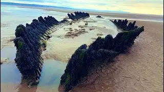 Exploring the wreck of the SV Nornen on Berrow Beach!