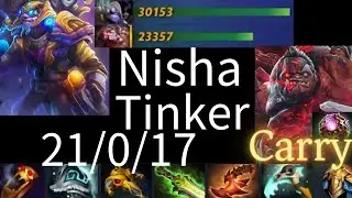 Nisha Tinker vs SF, AM, Treant, Ogre, Visage - dota2