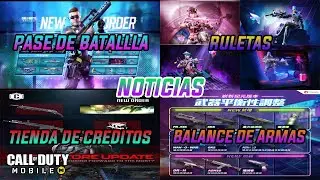 PASE DE BATALLA, RULETAS, TIENDA DE CREDITOS, BALANCE DE ARMAS... PARCHE DE NOTA CODM TEMPORADA 1