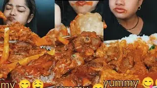 ASMR; EATING SPICY*MUTTON CURRY,MUTTON FAT/CHICKEN/EGG CURRY,PULAO,RICE EATING CHALLENGE MUKBANG 2X