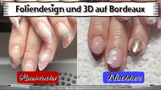 Von Konfettiparty zu French in rot mit Folie und 3D Effektgel / NailsbyLadyDesigner