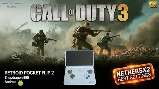 Call of Duty 3 PlayStation 2 on Android Retroid Pocket Flip 2 | NetherSX2 Gameplay & Settings