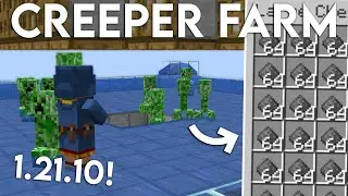 NEW UPDATED Minecraft Java 1.21.10 CREEPER FARM TUTORIAL (Without Cats)