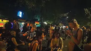 Rock Show Hippie Street Party Scene in Chengdu, China!
