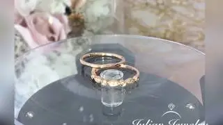 Matching Wedding Diamond Band Set Wedding Ring Set Solid 14K Rose Gold Diamond Engagement Set