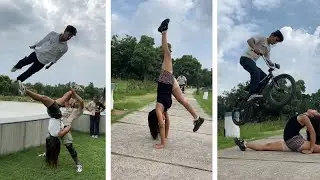 Girls doing flips with ​@Mohit_Flipper || BMX stunts videos