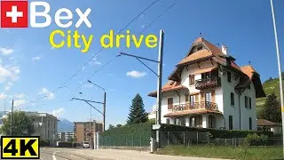 Driving 🚘 a loop through the swiss village at the bottom of the swiss alps : Bex