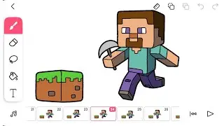 Flipaclip &minus; MineCraft // Animating the Steve on flipaclip (timelapse)
