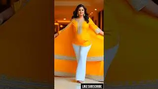 ✨ Deep Yellow Indo-Western Kurti Palazzo | Plus Size Indian Fashion Model |#model #fashion#trending