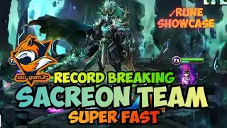 summoners war: FASTEST SACREON lvl 5 RECORD (rune showcase)