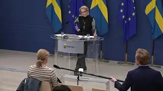 Elisabeth Svantesson presenterar resultat från myndigheters arbete mot den kriminella ekonomin