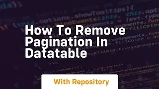 how to remove pagination in datatable