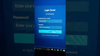 JIS University Login Page Using HTML and CSS | Responsive Student Portal Design