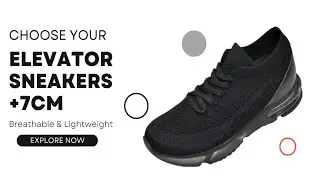7CM / 2.76 Inches - Chamaripa - Black Knit Sneakers Shoes