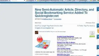 New Semi-Automatic Article, Directory, and Social Bookmarking Service Added To Quickregister.net