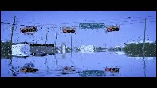 Traffic Signal In A Hurricane
