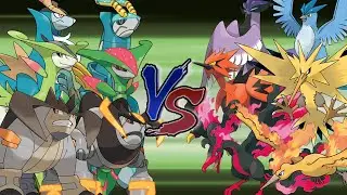 Legendary Pokemon Battle: Legendary Trio Deers Vs Legendary Trio Birds