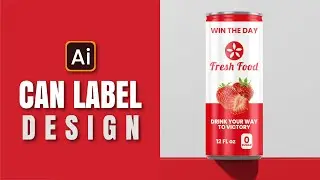 Beverage Can Label Design (Energy Drink) in Adobe illustrator CC