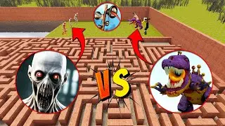 SCP 096 vs Saxosaurus Purple Dinosaur &ndash; Epic GMod Monster Battle!