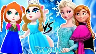 Frozen elsa & Anna Cosplay 💖 my Talking Angela'm 2 & 1 new update 