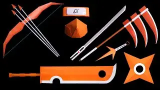 08 Easy paper Ninja weapon || Sword / Ninja star/ bow/Ninja mask/ kunai/ scythe