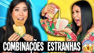 PROVANDO COMBINAÇÕES ESTRANHAS DE COMIDAS | Blog das irmãs