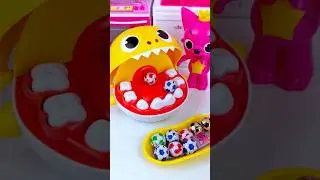 Satisfying with Unboxing Pinkfong & Shark Eating Candy Set Toy 🍬, Kitchen Playset ASMR video