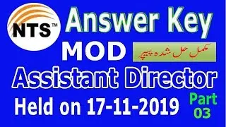 Assistant Director MOD NTS (17-11-2019) Solved Paper: Part-03