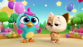 AyeAye Bird & Baby Puppy Dance| Kids #trending #toddlerlearning #viral #trendingvideo #preschoolers