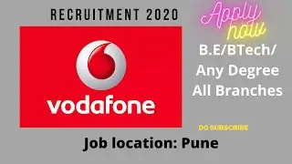 Vodafone Recruitment 2020 |Fresher's can Apply | Pune Location | Any Degree