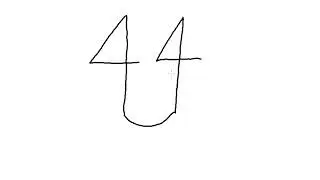 How to draw a bird with the number 44, easy, just follow