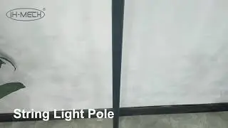 JH-Mech Courtyard Garden Decoration Outdoor Rust Proof Galvanized Steel Bracket String Light Pole