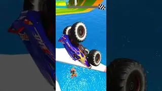 Extreme Monster Truck Jumps & Crashes #shorts