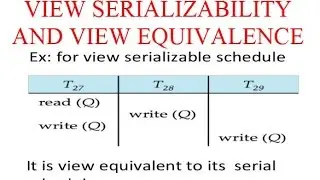 VIEW SERIALIZABILITY AND VIEW EQUIVALENCE