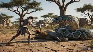Prehistoric Man - Life and death with giant python to save baby monkey