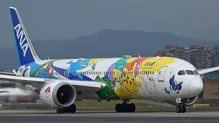 飛機起降特寫 ANA飛翔寶可夢｜臺北松山機場 Plane Spotting TSA/RCSS