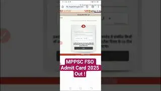 Mppsc FSO Admit Card Download 2025|MPPSC FSO Admit Card Kaise Nikale|MPPSC FSO Admit Card Link 2025